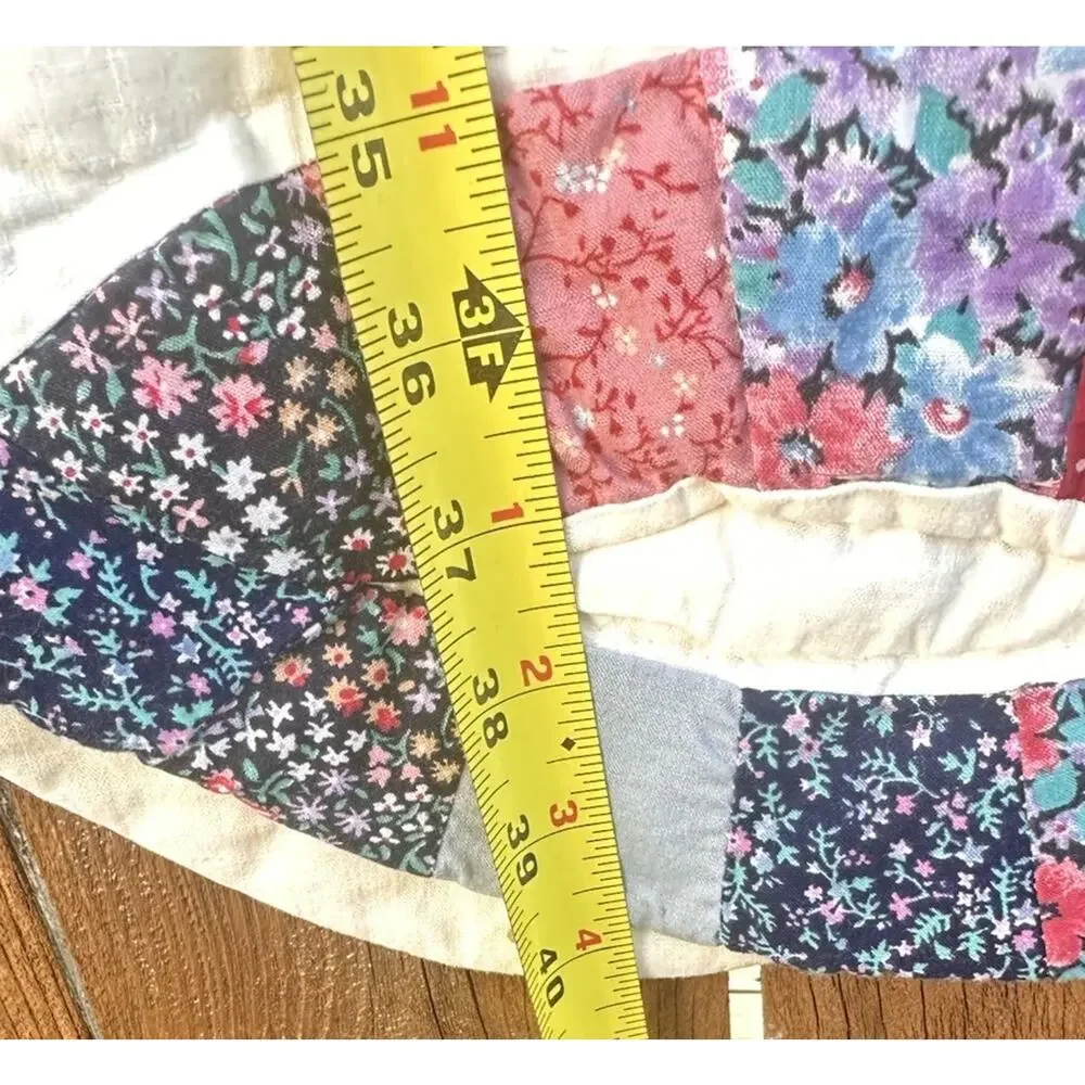 Handmade 1940's Double Wedding Ring Quilt 78”x80” USA Feedsack Hand stitched
